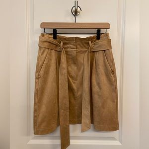 LOFT Faux Suede Tan Skirt [6]